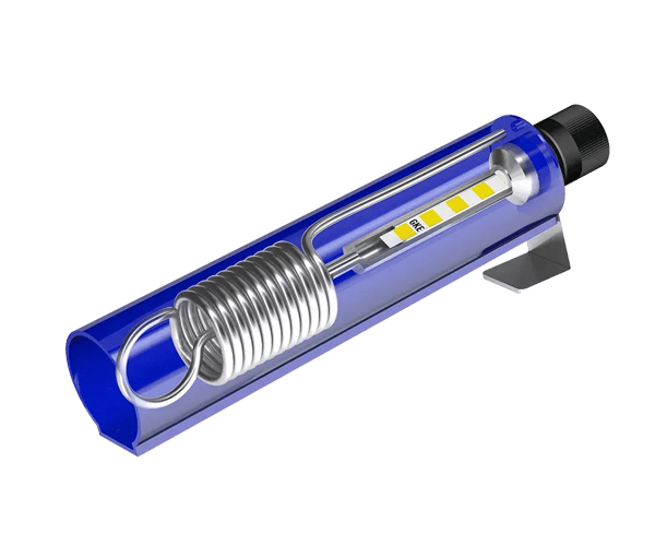 Coupe transversale du test de simulation Bowie Dick